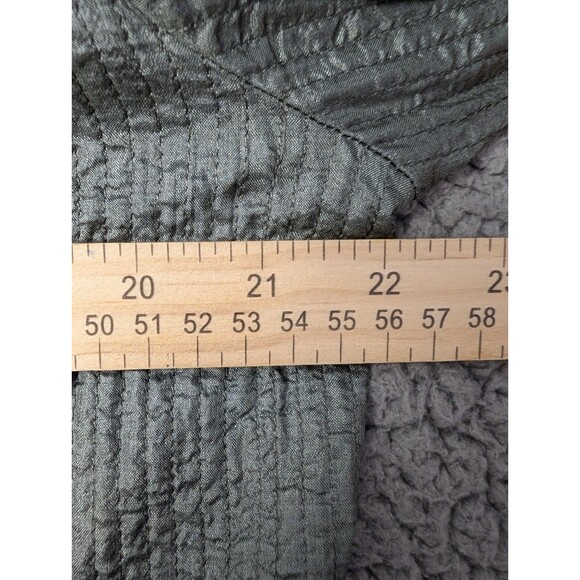EILEEN FISHER Womens Tussan Silk Open Front Jacket Dim Sage Green Sz M Elegant - Picture 9 of 11